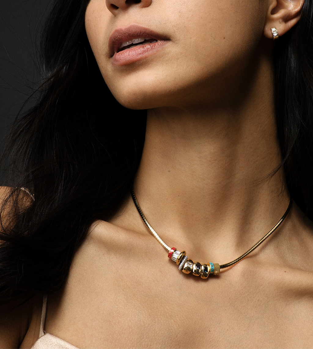 Small Sleek Collar 18K Gold Omega Chain Necklace – FoundRae