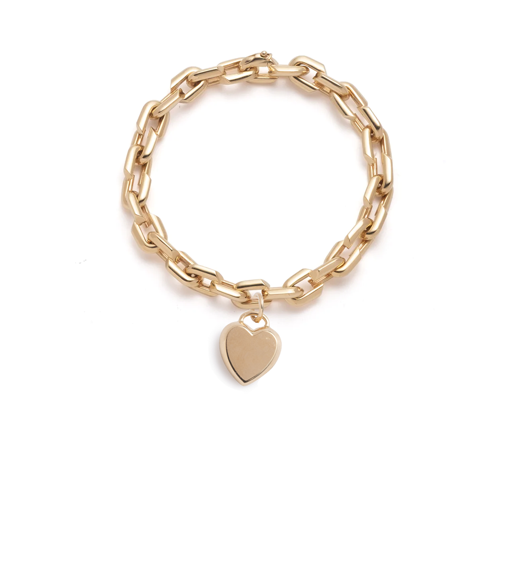 Small Strong Hearts Bracelet with Small Heart Ingot Medallion view 1