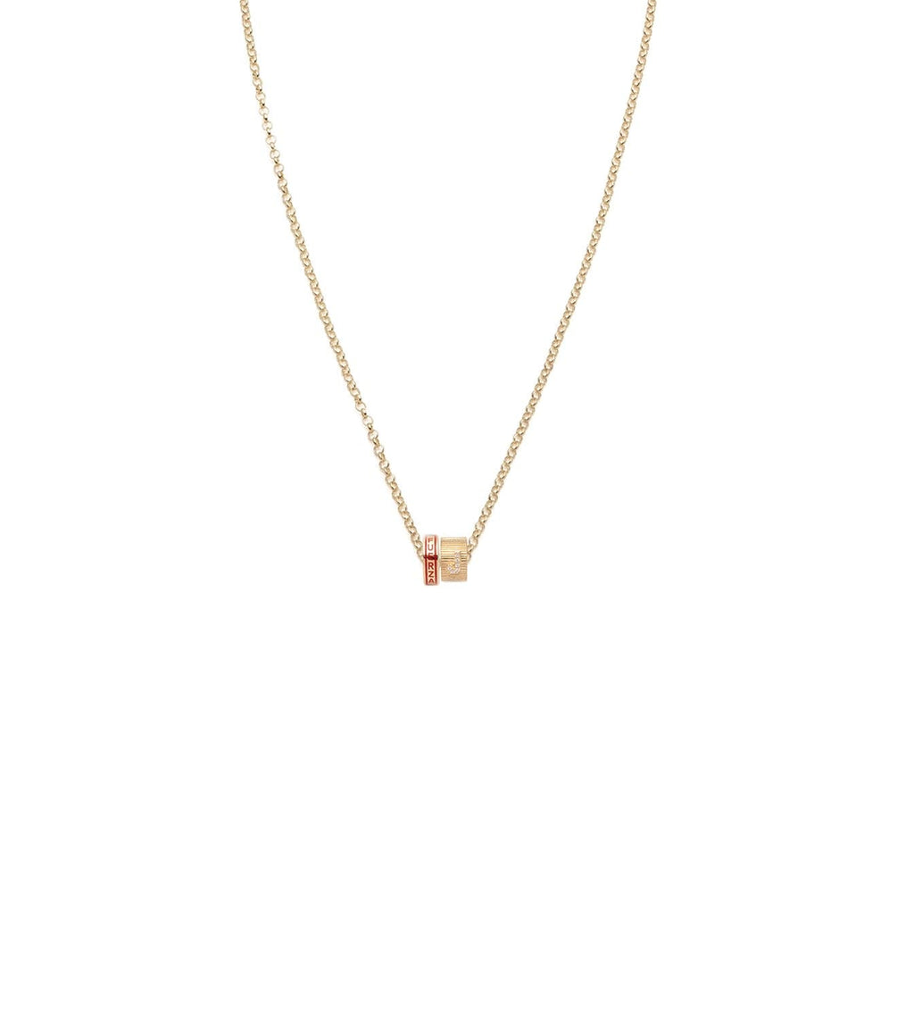 Strength & Pave Diamond Initial : Heart Beat Fine Belcher Chain Necklace view 1