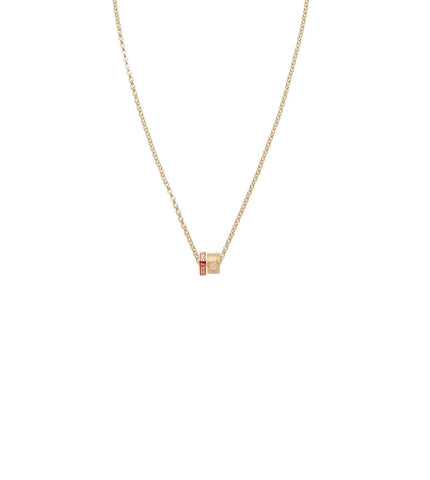 Strength & Pave Diamond Initial : Heart Beat Fine Belcher Chain Necklace