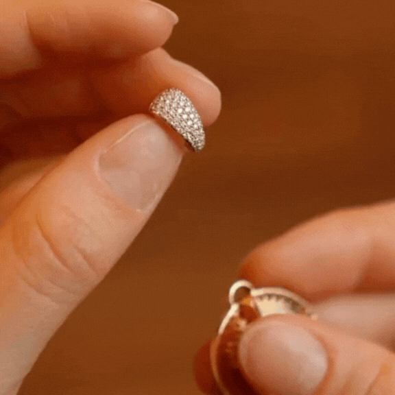 18K White Gold Pave Diamond Medium Bail Link White Gold – FoundRae view 3