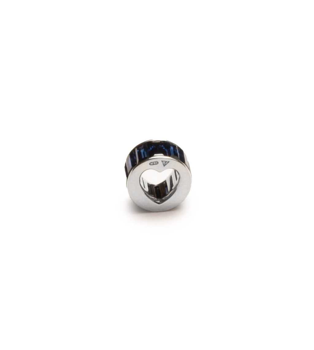 18K White Gold Baguette Blue Sapphire - Love : Heart Beat White Gold – FoundRae