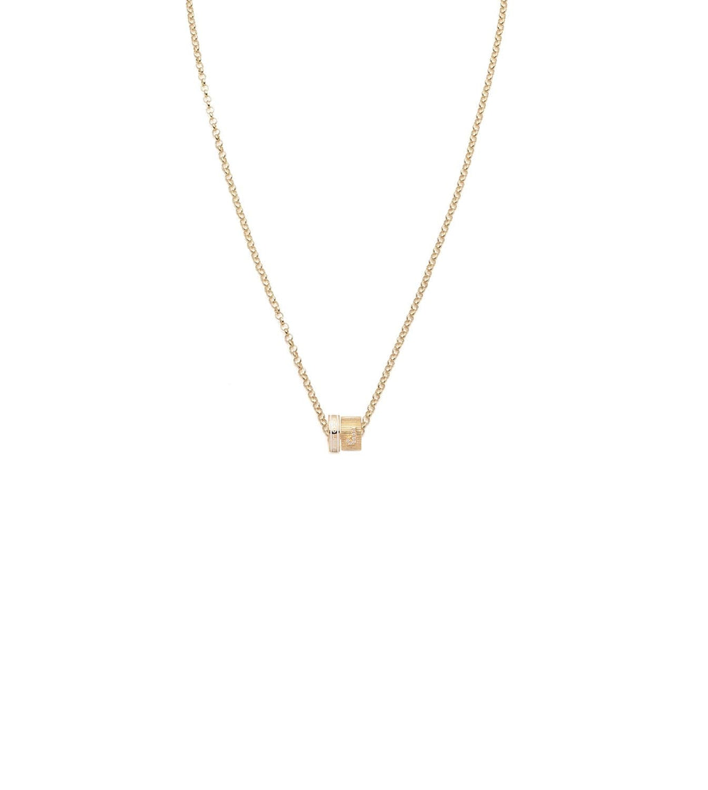 Wholeness & Pave Diamond Initial : Heart Beat Fine Belcher Chain Necklace view 1