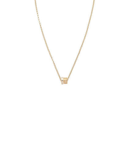 Wholeness & Pave Diamond Initial : Heart Beat Fine Belcher Chain Necklace
