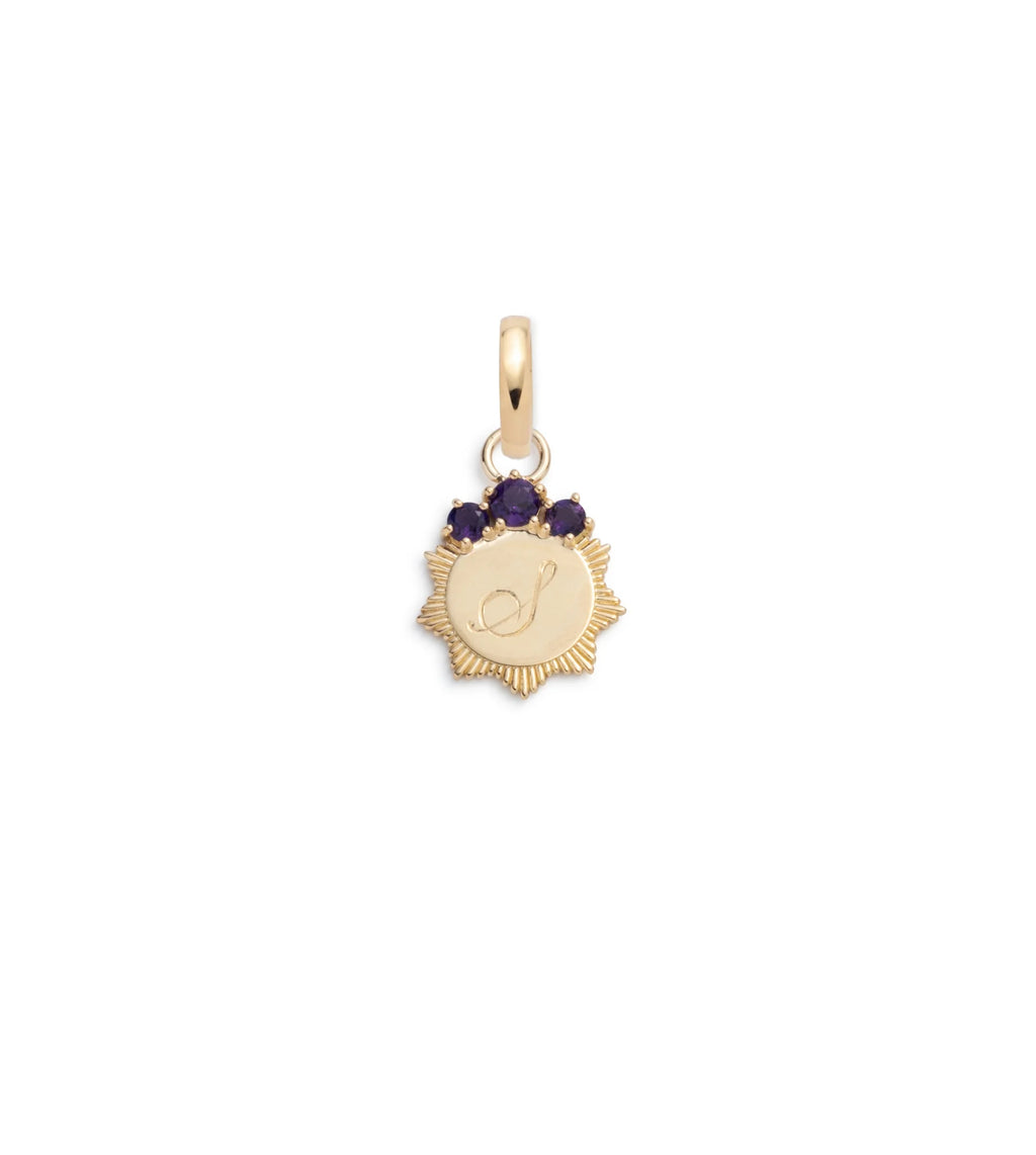 Amethyst Engravable : Miniature Medallion with Oval Pushgate view 1