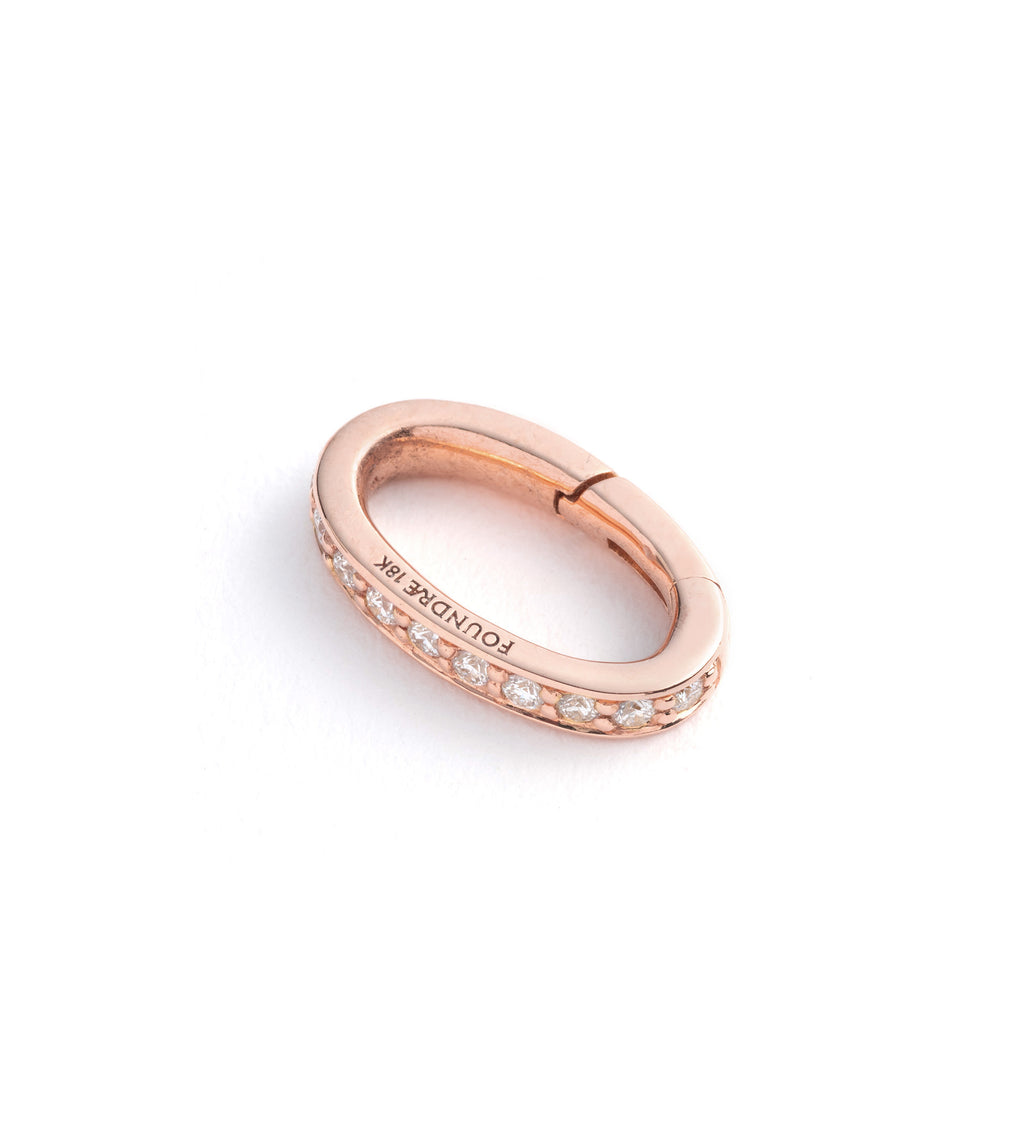 18K Rose Gold Medium Pave Oval Annex Link Rose Gold – FoundRae