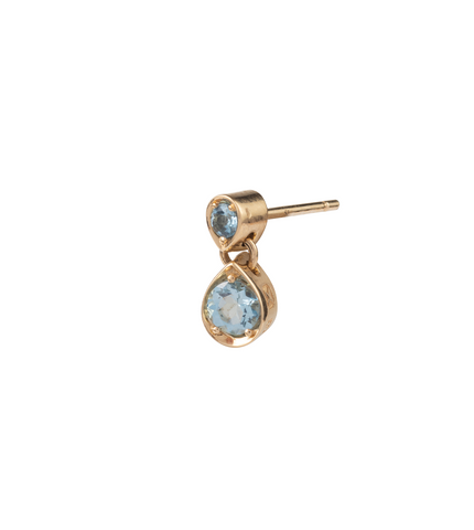 Forever & Always a Pair - Love : Aquamarine Gemstone Double Drop Earring
