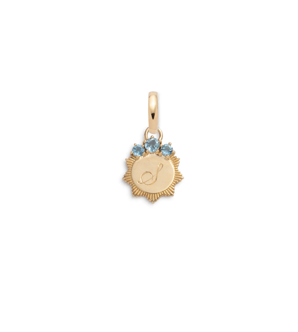 Aquamarine Engravable : Miniature Medallion with Oval Pushgate view 1