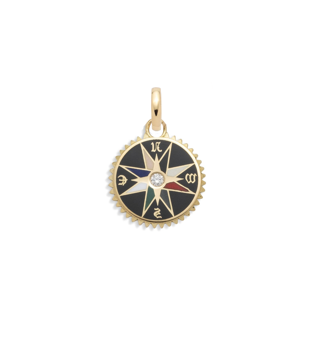 Internal Compass : Black Petite Champleve Medallion with Annex Link view 1