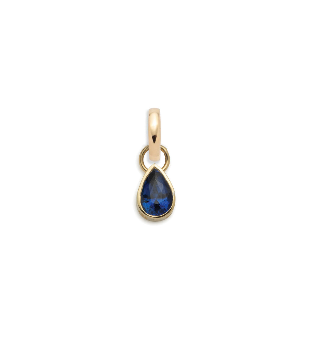 18K Yellow Gold Forever & Always a Pair Blue Sapphire Pear Pendant : in Yellow Gold with an Annex Link – FoundRae view 1
