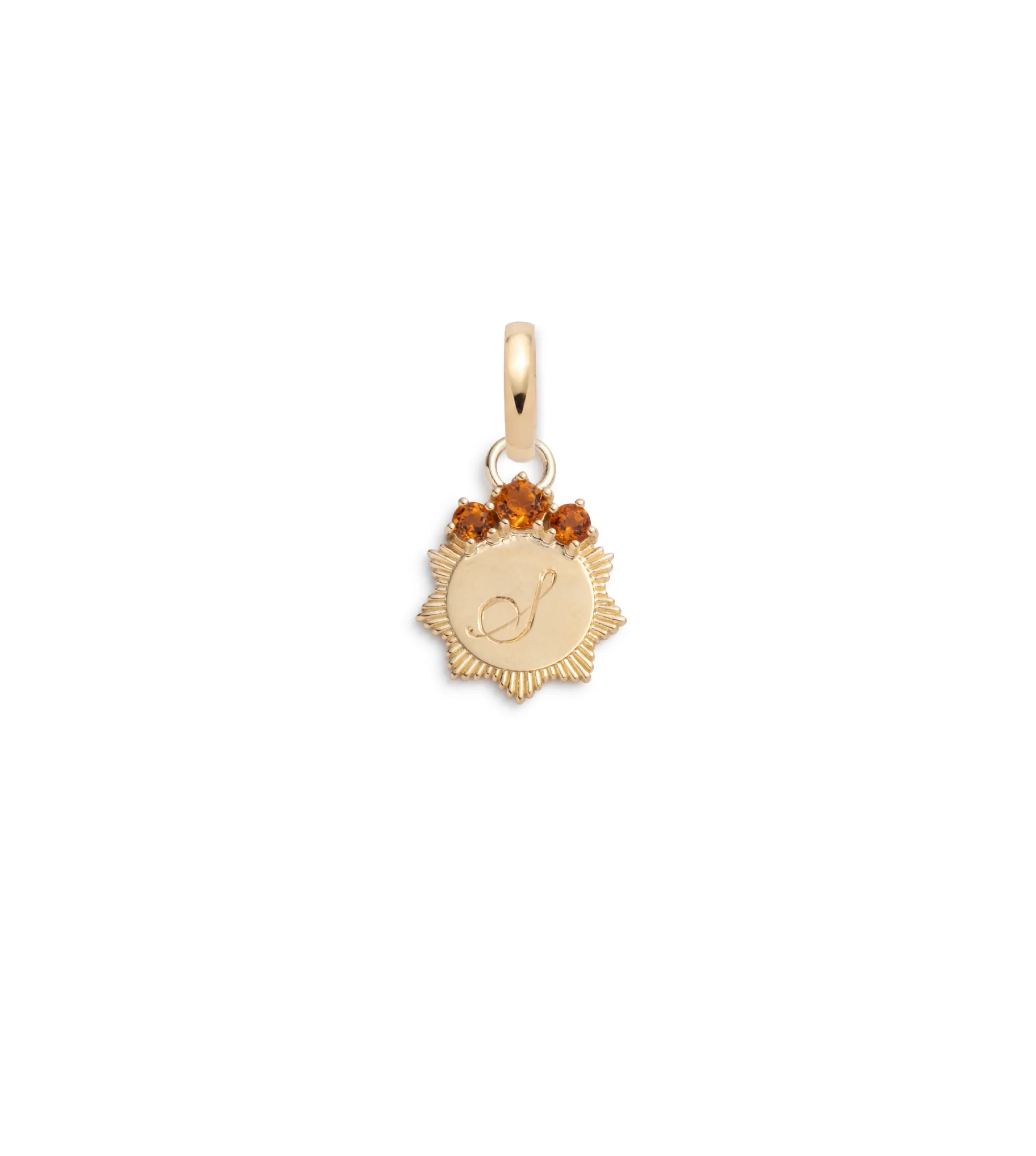 Yellow Citrine Engravable : Miniature Medallion with Oval Pushgate