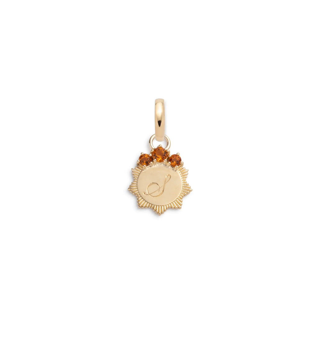 Yellow Citrine Engravable : Miniature Medallion with Oval Pushgate view 1