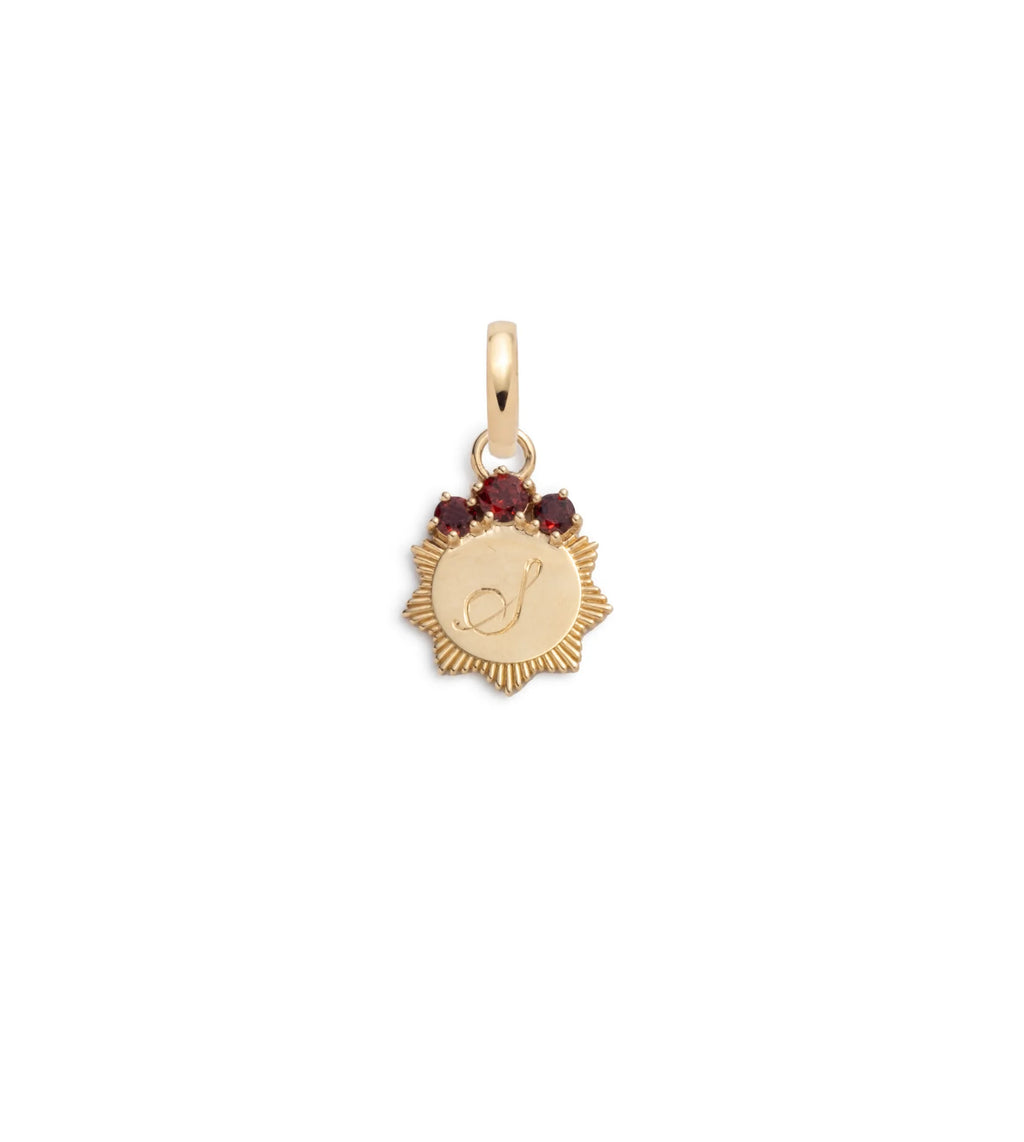 Garnet Engravable : Miniature Medallion with Oval Pushgate view 1