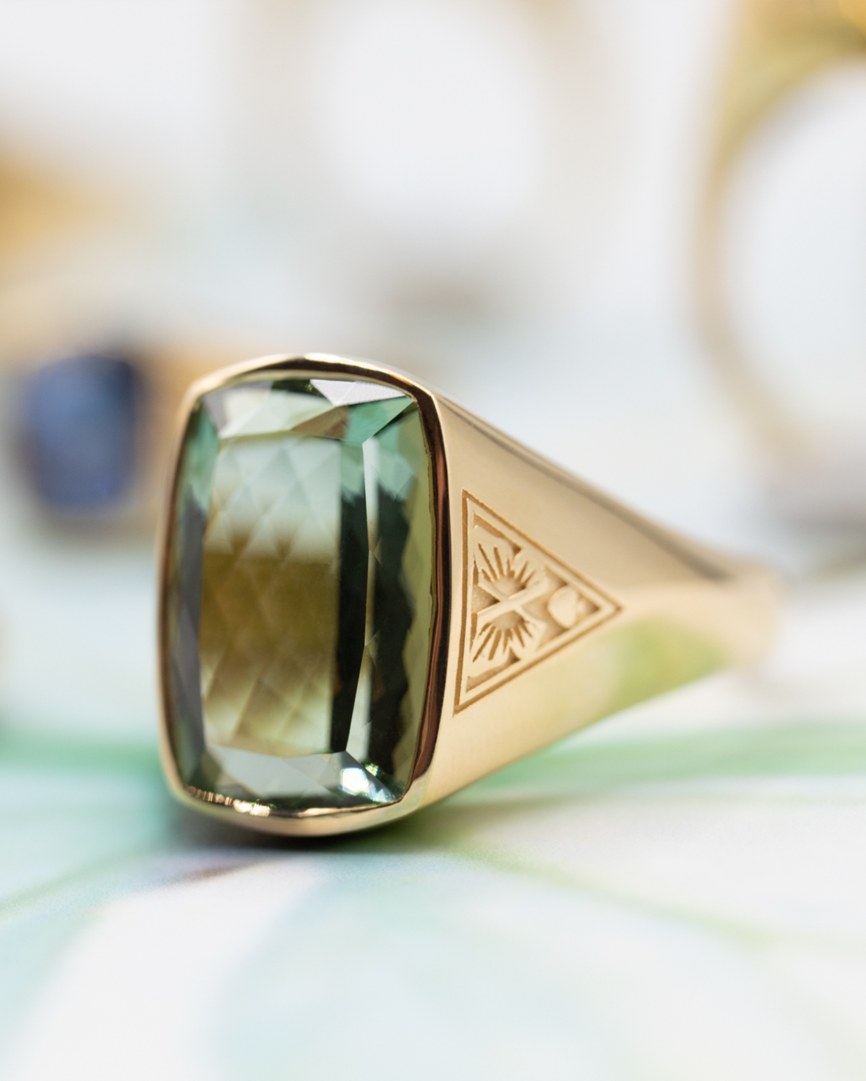 10.85ct Green Tourmaline - Reverie : One of A Kind Gemstone Ring