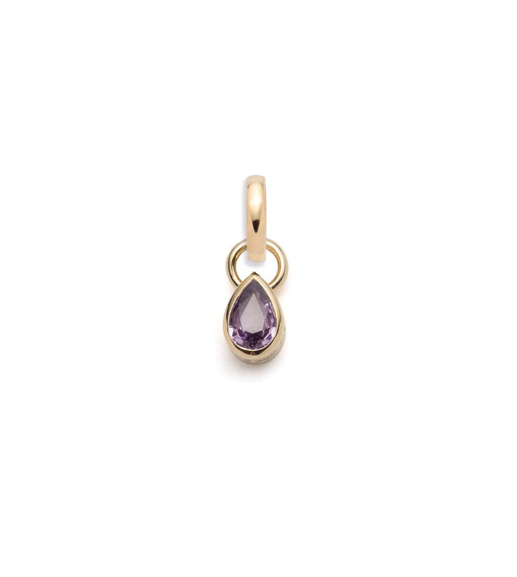18K Yellow Gold Forever & Always a Pair Lilac Sapphire Pear Pendant : in Yellow Gold with an Annex Link – FoundRae view 1