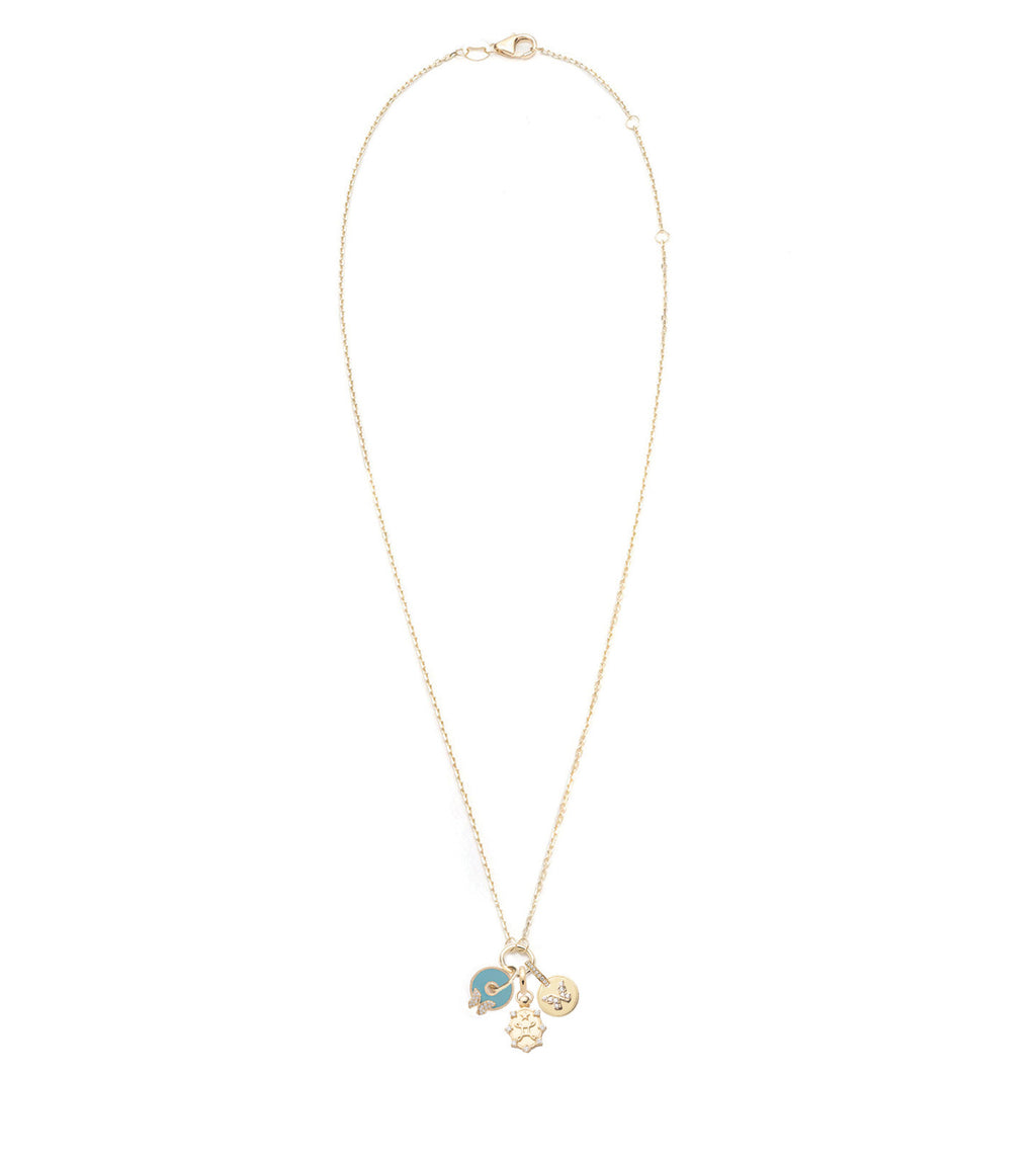 Aqua Butterfly Disk Drop Necklace Mini Story view 2