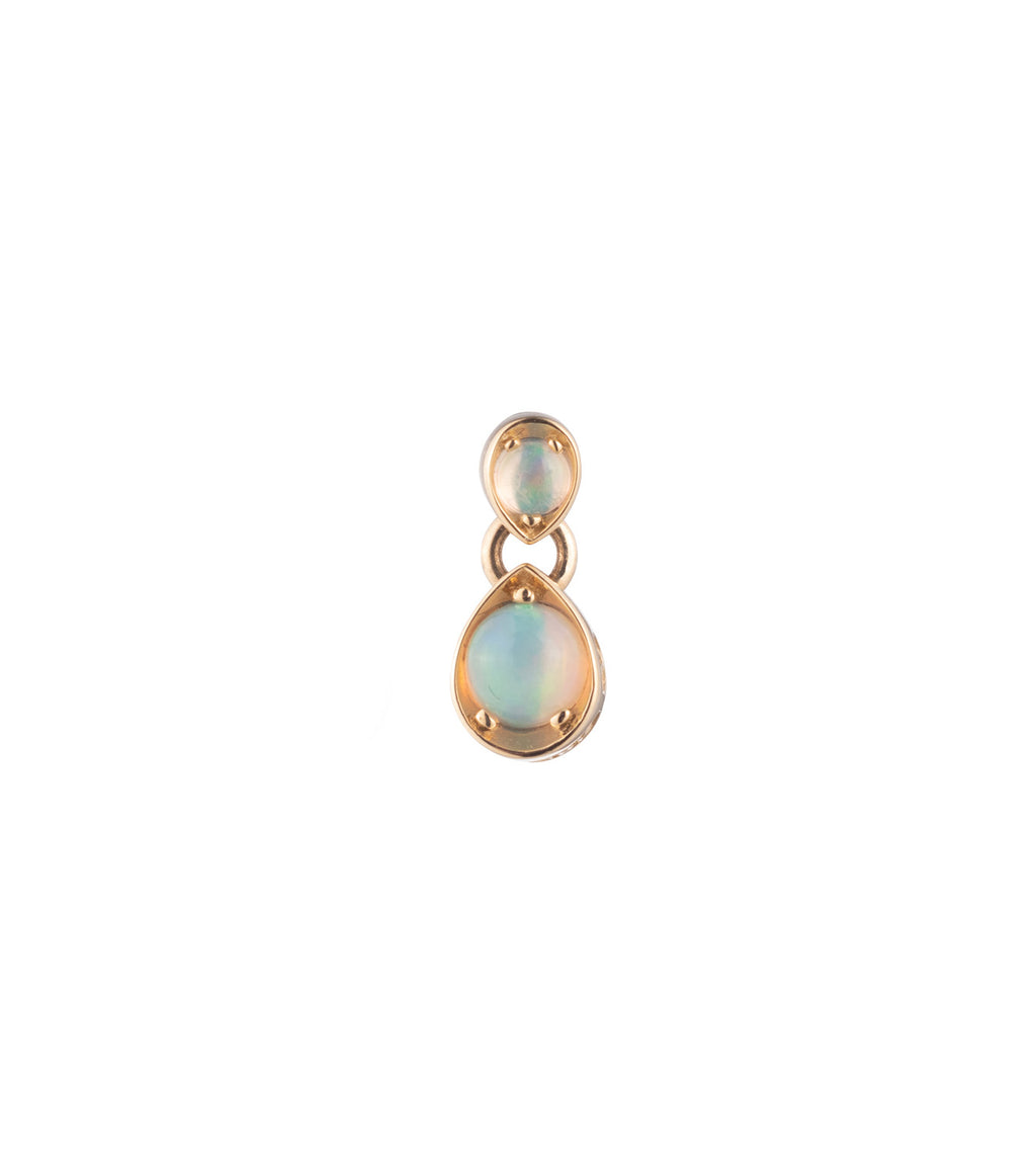 18K Yellow Gold Forever & Always a Pair - Love : Opal Gemstone Double Drop Earring – FoundRae