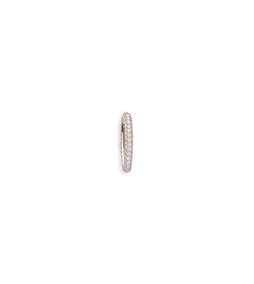 18K White Gold Oversized Pave Diamond Oval Heart Slide White Gold – FoundRae