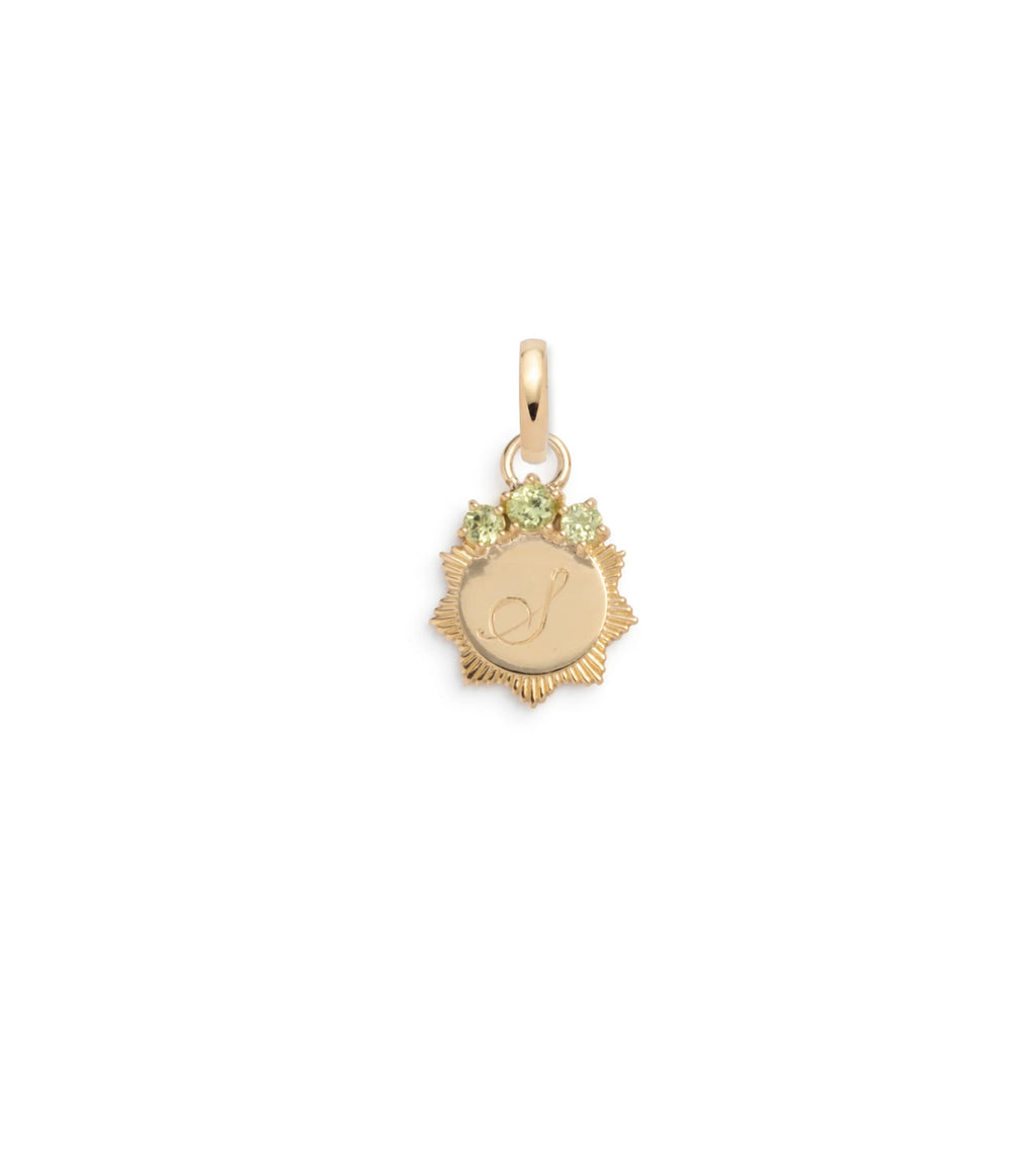 Peridot Engravable : Miniature Medallion with Oval Pushgate view 1