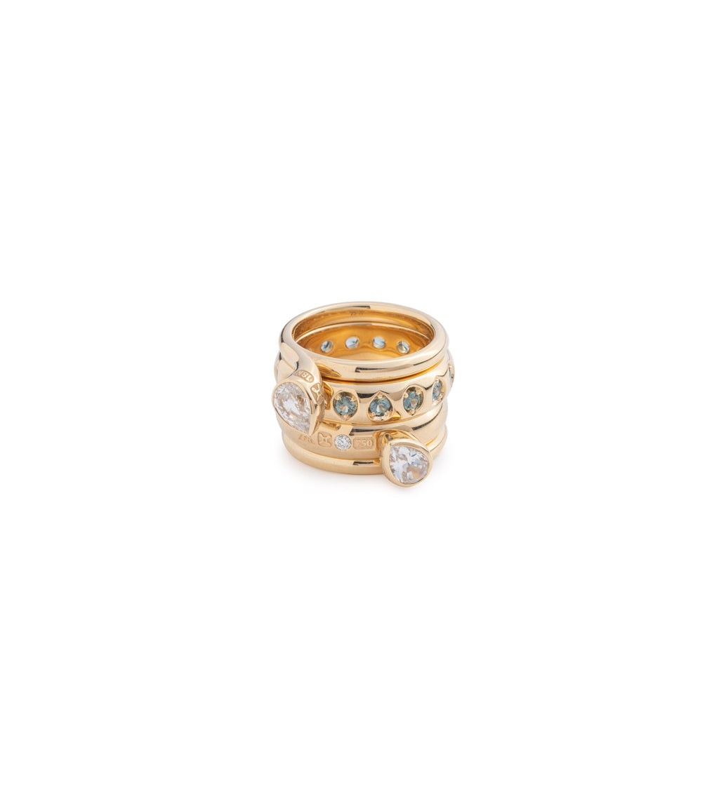 18K Yellow Gold Forever & Always a Pair - Love : 2.5ct Diamond Bookend Ring Stack – FoundRae