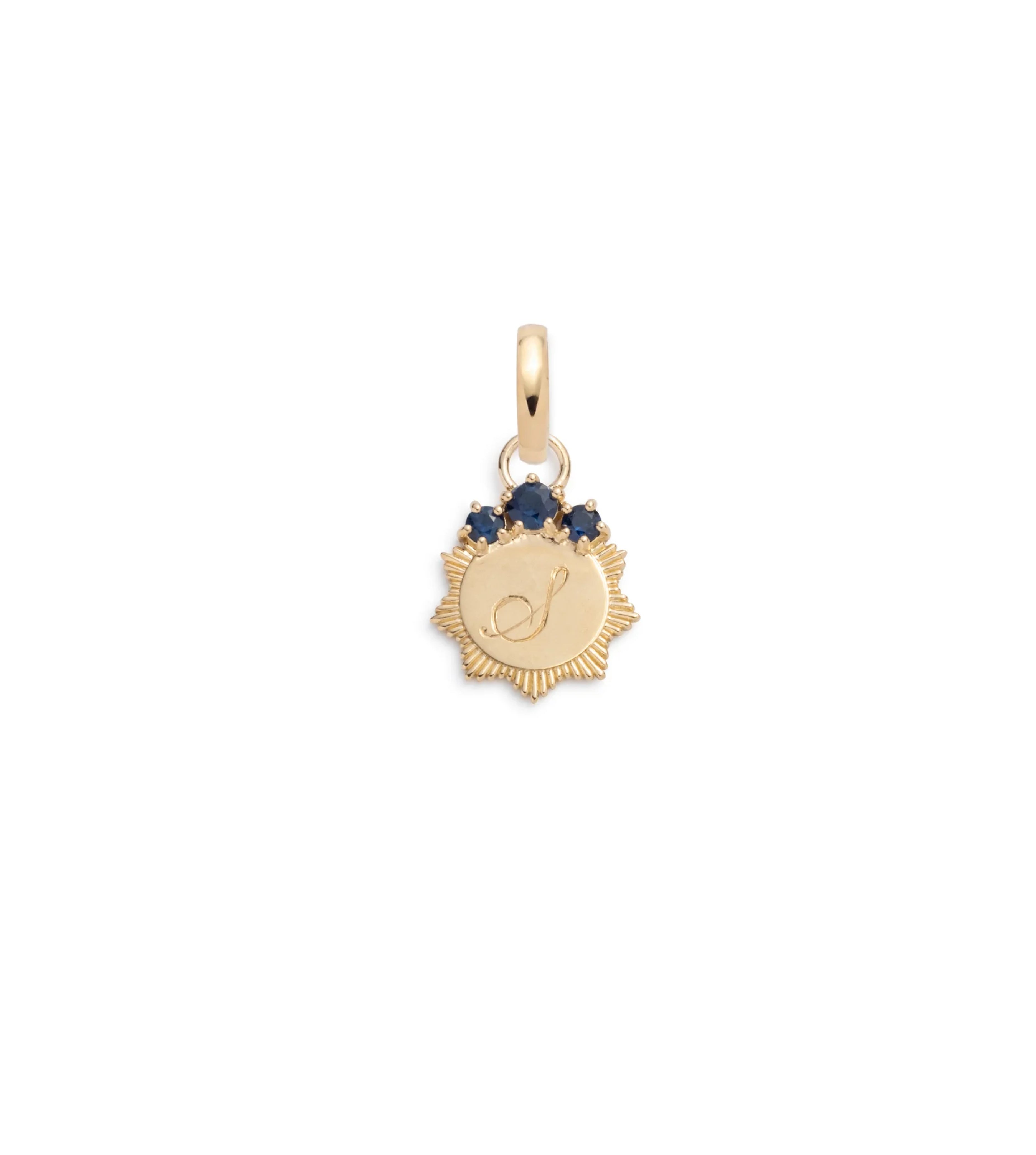 Blue Sapphire Engravable : Miniature Medallion with Oval Pushgate