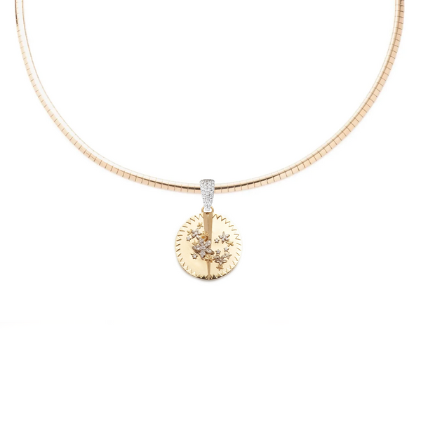 Resilience | Blossoms Small Sleek Collar Necklace | Diamonds, Mixed Gold