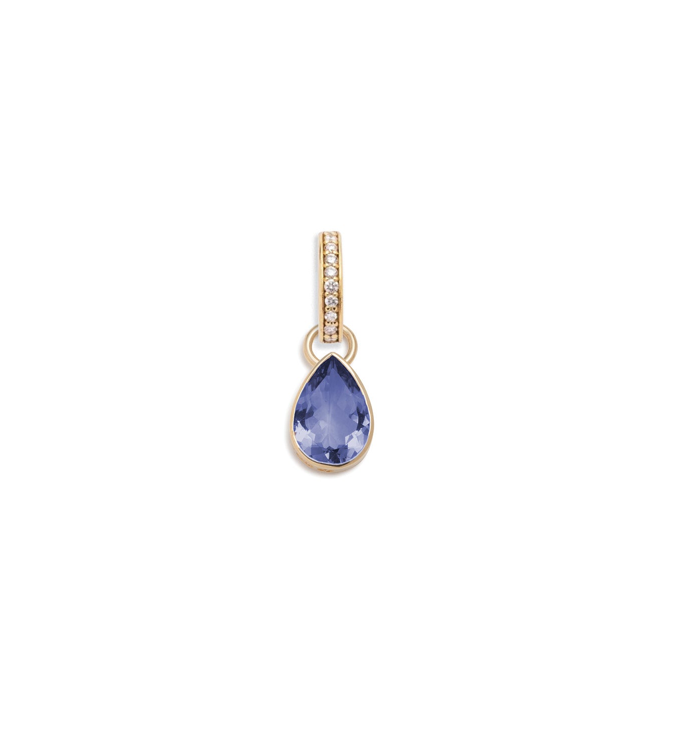 Forever & Always a Pair - Love : 0.85ct Tanzanite Pear Pendant with Oval Push Gate