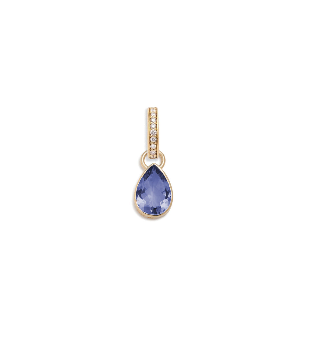 Forever & Always a Pair - Love : 0.85ct Tanzanite Pear Pendant with Oval Push Gate view 2