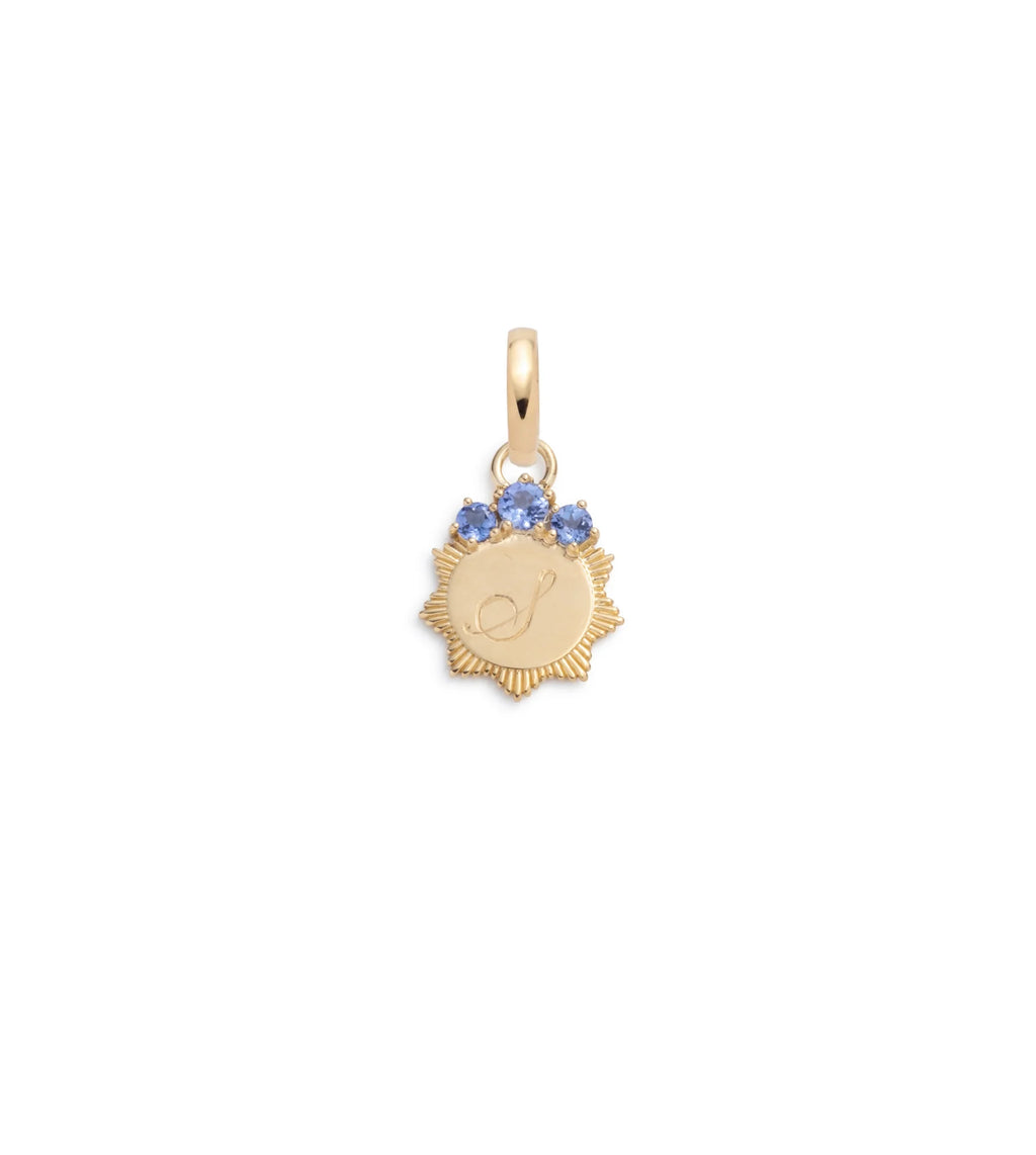 Tanzanite Engravable : Miniature Medallion with Oval Pushgate view 1