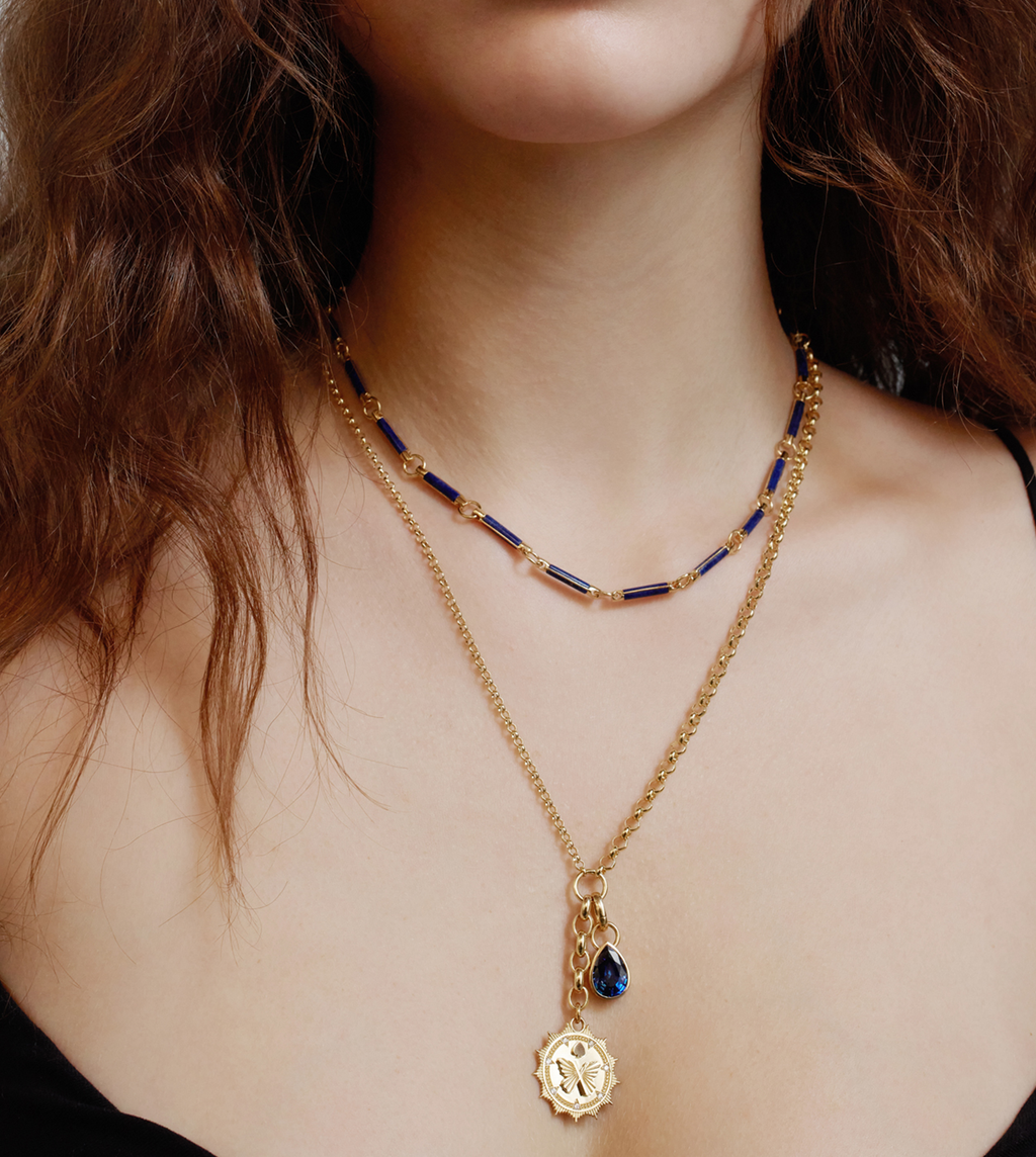 18K Yellow Gold Reverie Medium Medallion : in Yellow Gold with Diamonds and an Annex Link – FoundRae view 6