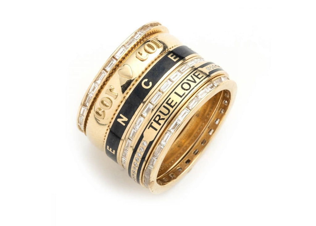 18K Yellow Gold Resilience : Thin Champleve Enamel Band – FoundRae