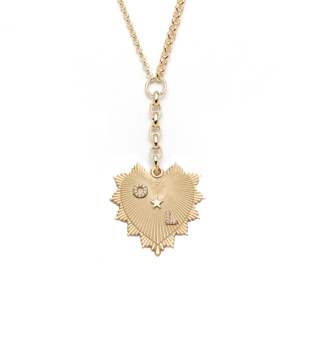 18K Yellow Gold Custom Oversized Love Token : Medium Mixed Belcher Extension Chain Necklace – FoundRae