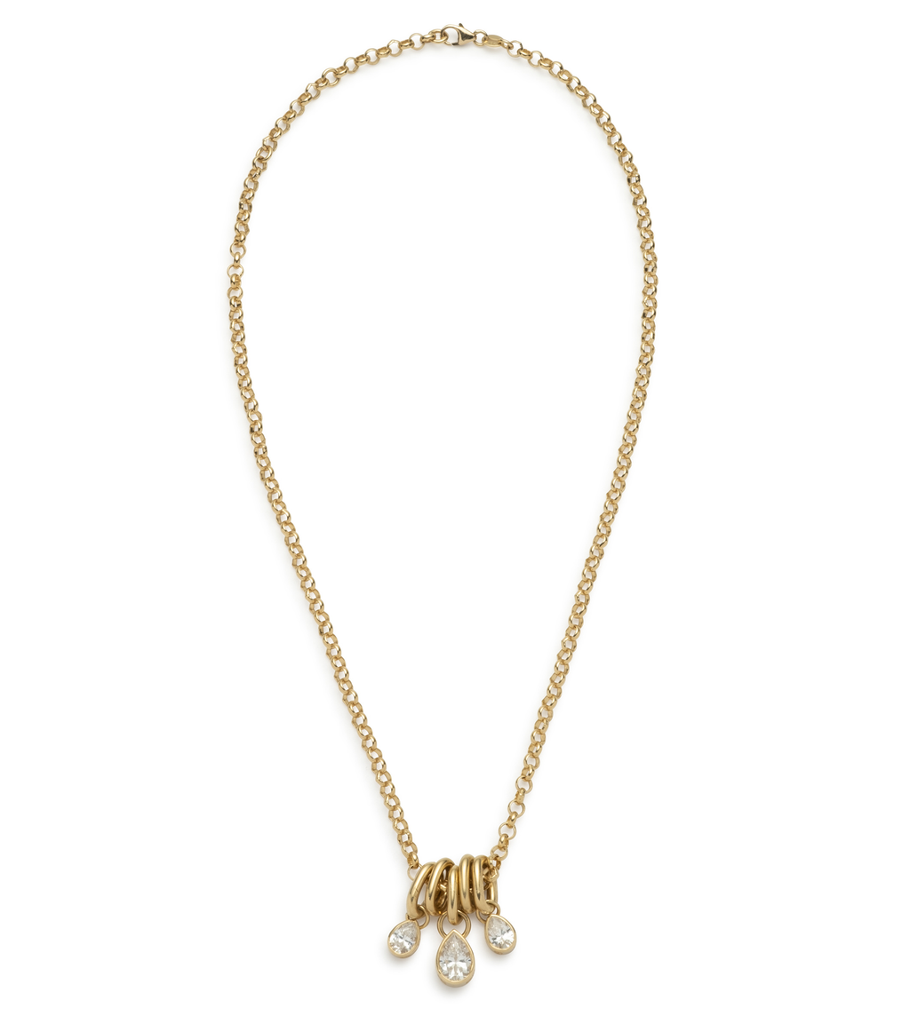 18K Yellow Gold Forever & Always a Pair : Triple Diamond Medium Belcher Abacus Chain – FoundRae