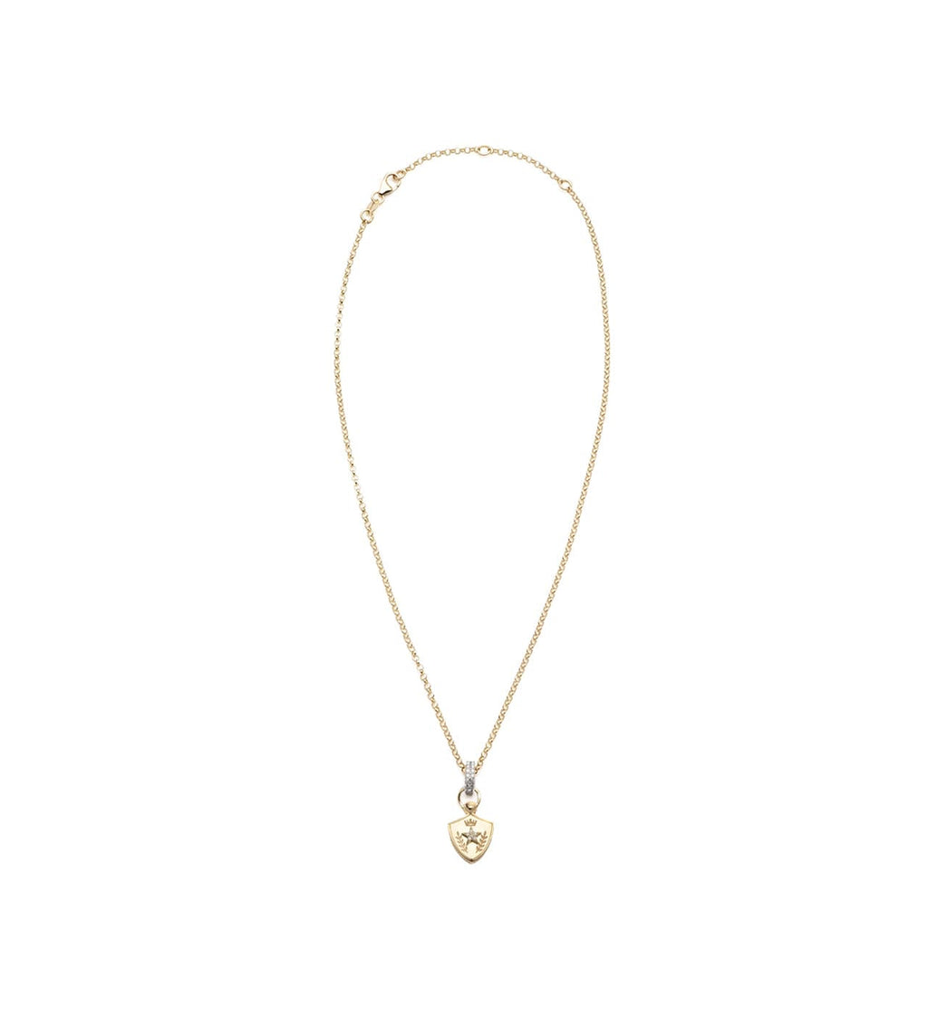 18K Yellow Gold Per Aspera Ad Astra - Dream : Fine Belcher Slide Crest Necklace – FoundRae