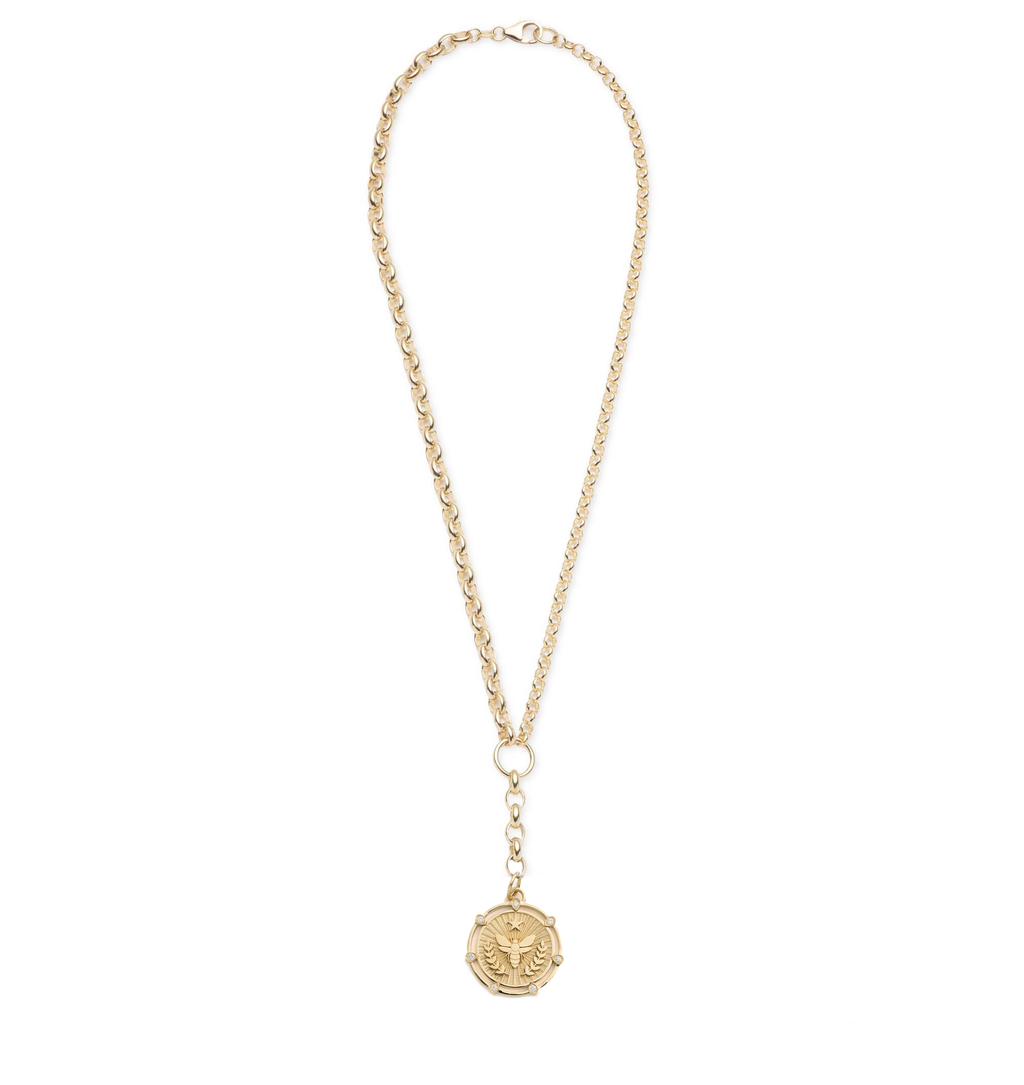 18K Yellow Gold Bee - FoundRae X Every Mother Counts : Heavy Mixed Belcher Extension Chain Necklace – FoundRae