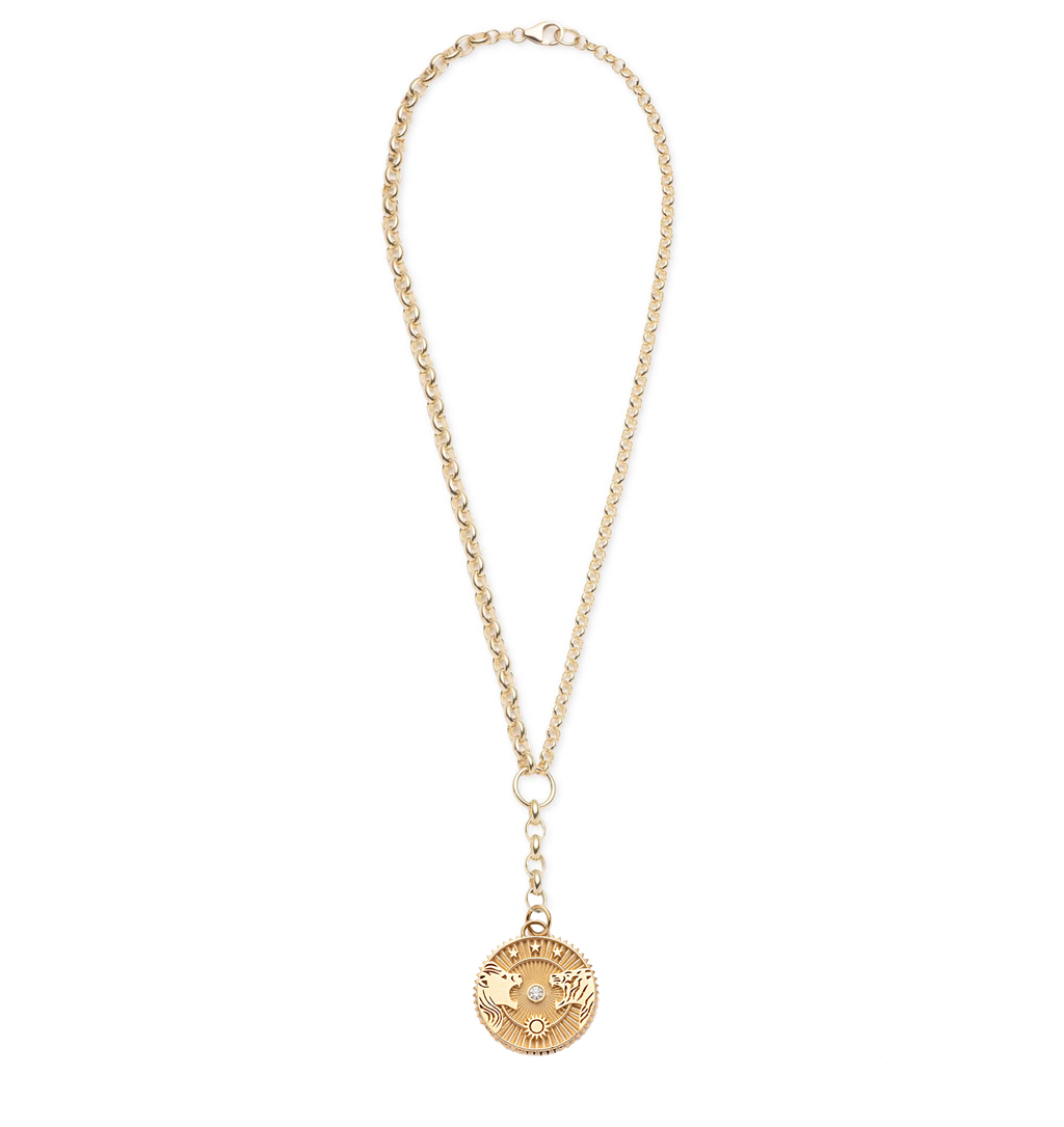 18K Yellow Gold Strength Specialty Medallion : Heavy Mixed Belcher Extension Chain Necklace – FoundRae