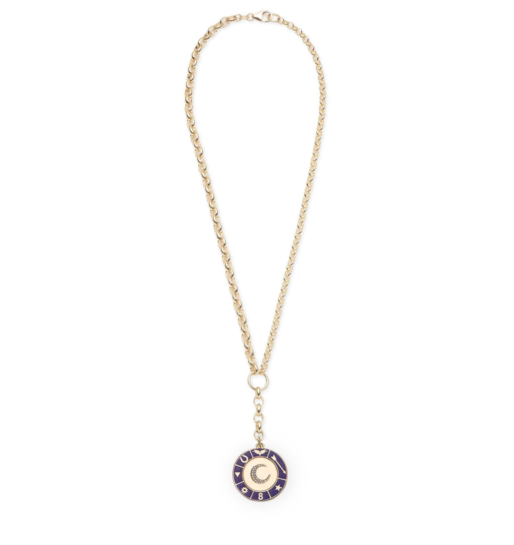 18K Yellow Gold Blue Crescent : Champleve Heavy Mixed Belcher Extension Chain Necklace – FoundRae