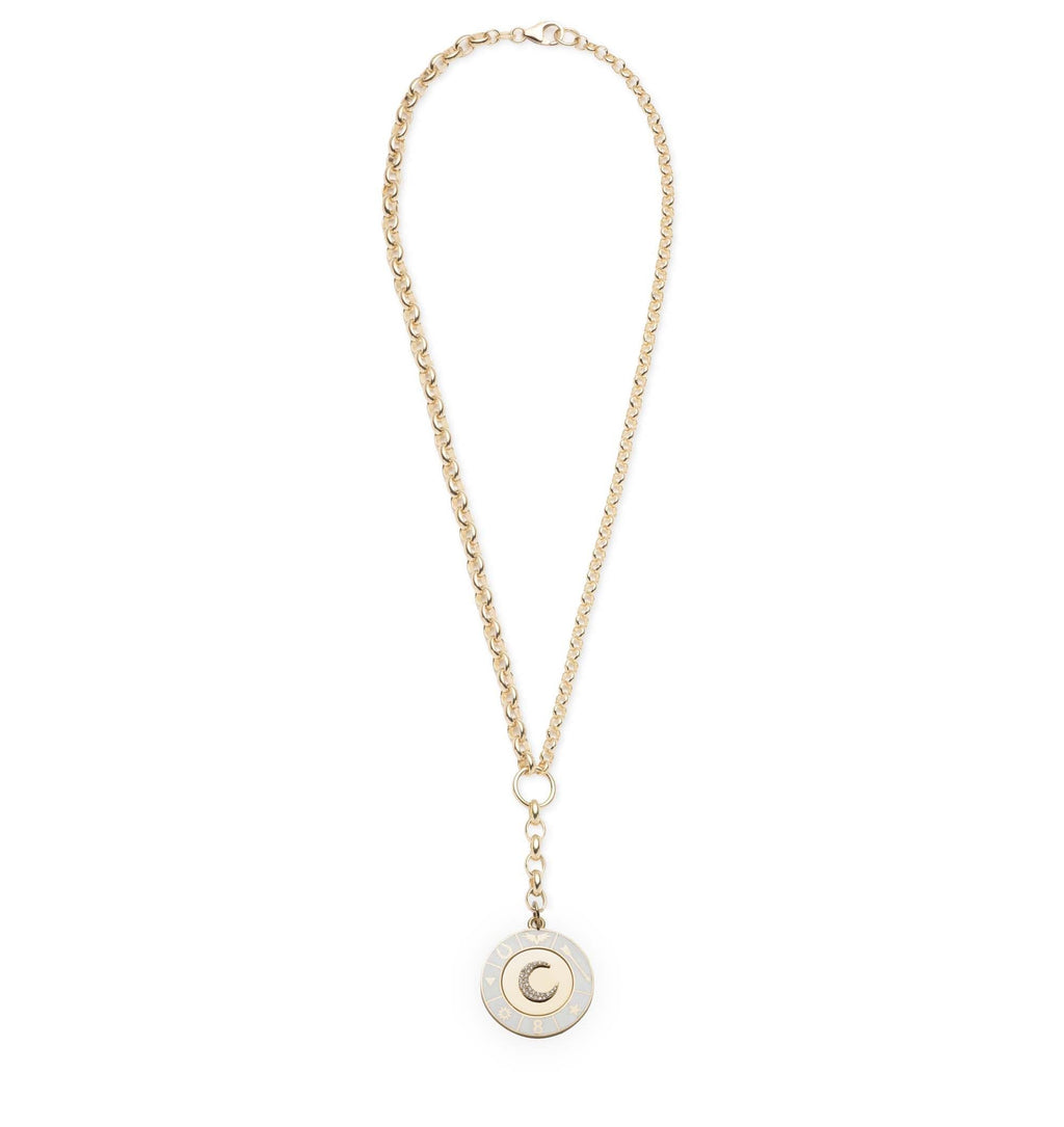 18K Yellow Gold White Crescent : Champleve Heavy Mixed Belcher Extension Chain Necklace – FoundRae