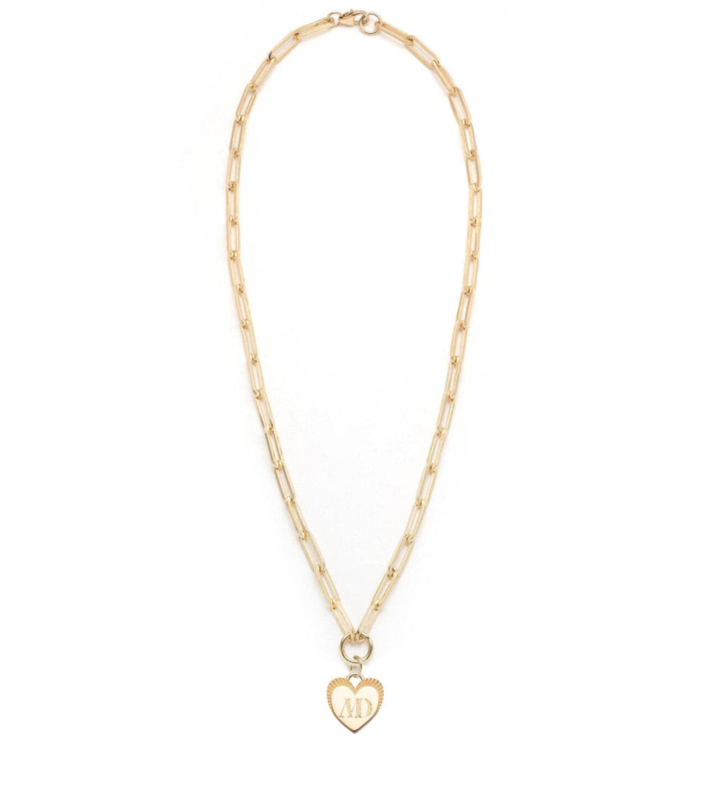 18K Yellow Gold Engravable Heart : Classic Fob Clip Necklace – FoundRae