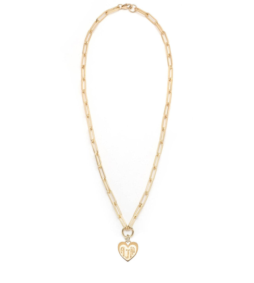 18K Yellow Gold Engravable Heart : Classic Fob Clip Necklace – FoundRae