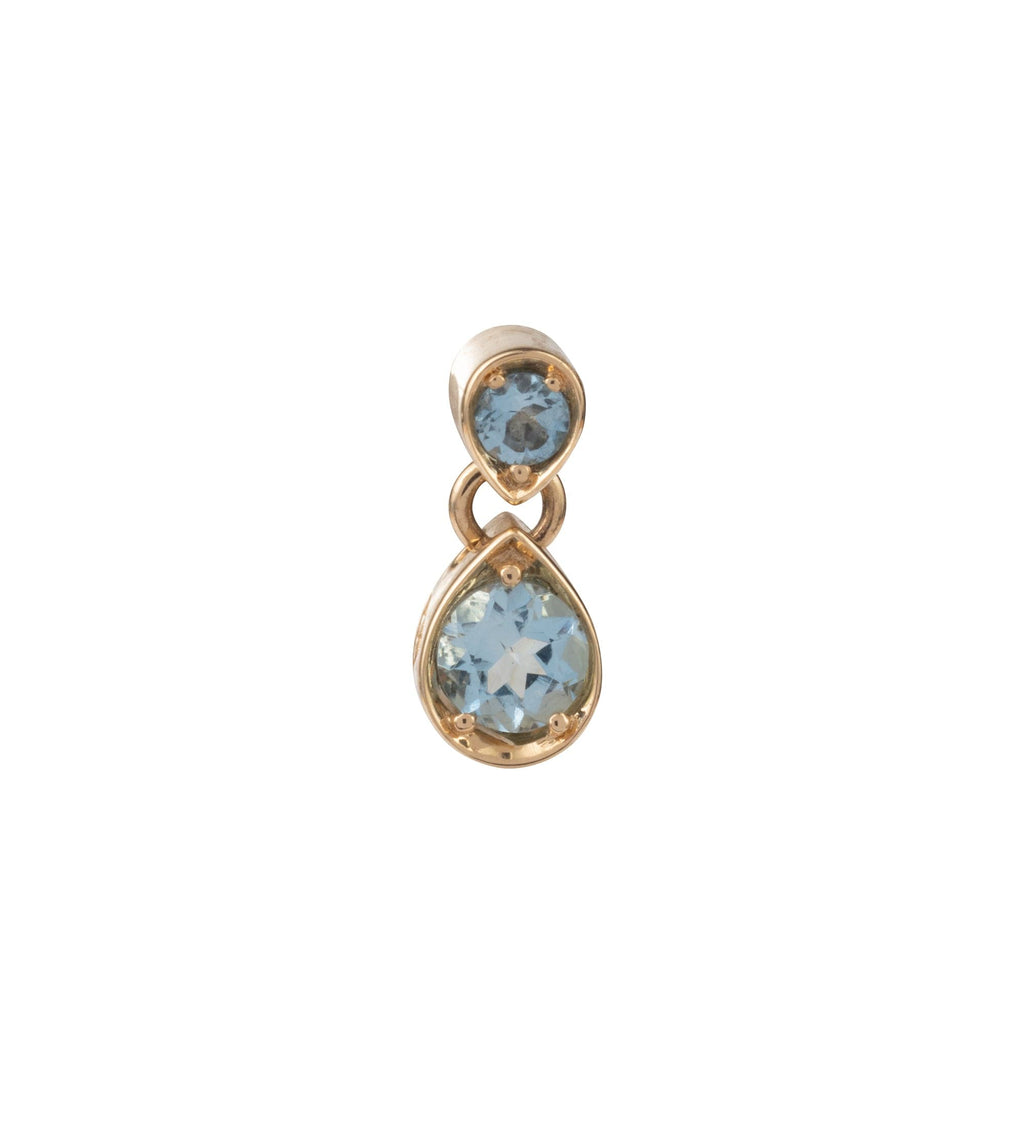 18K Yellow Gold Forever & Always a Pair - Love : Aquamarine Gemstone Double Drop Earring – FoundRae