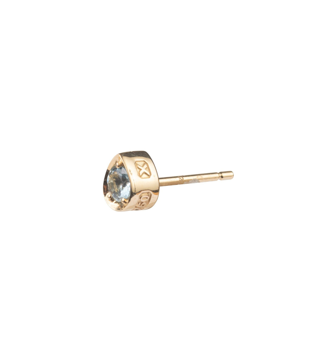 Forever & Always a Pair - Love : 0.17ct Aquamarine Gemstone Stud Earring view 1