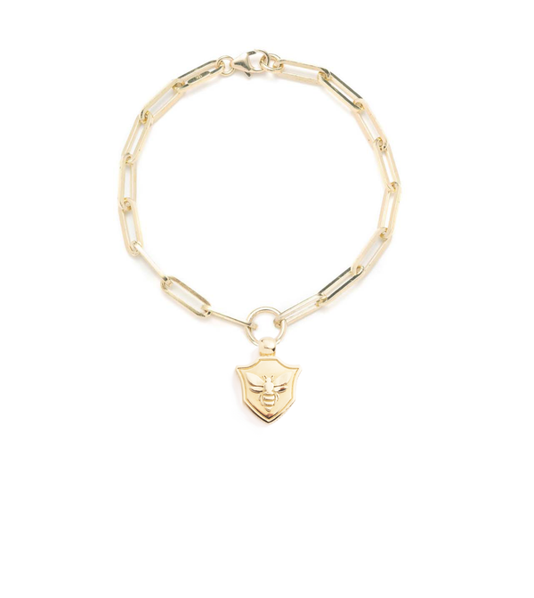 Bee - FoundRae X Every Mother Counts : Miniature Crest Classic FOB Clip Chain Bracelet