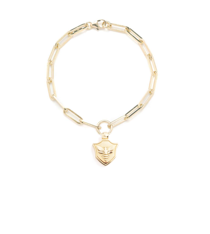 Bee - FoundRae x Every Mother Counts : Miniature Crest Classic FOB Clip Chain Bracelet