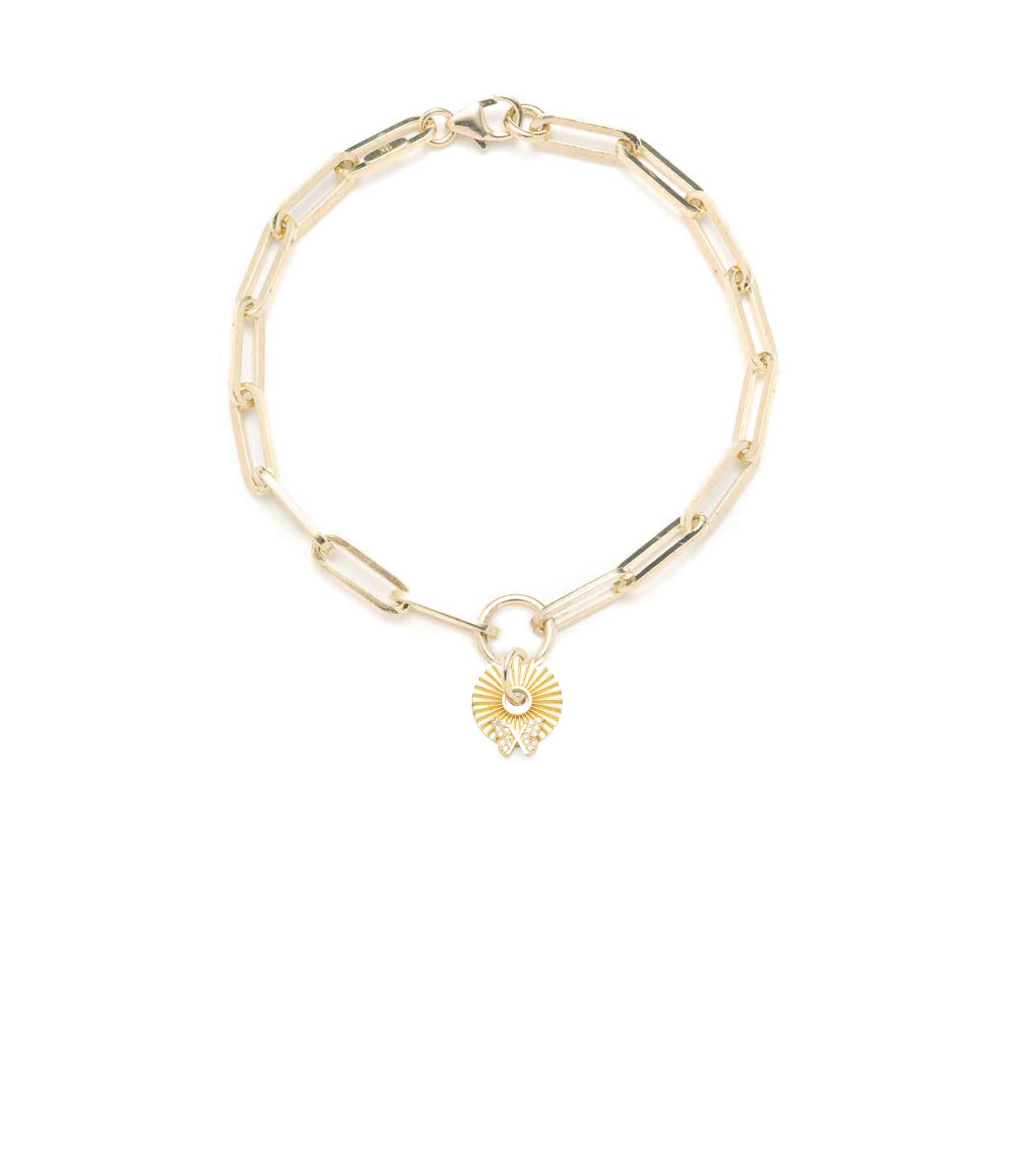 Butterfly - Reverie : Gold Symbol Disk Classic Fob Clip Chain Bracelet