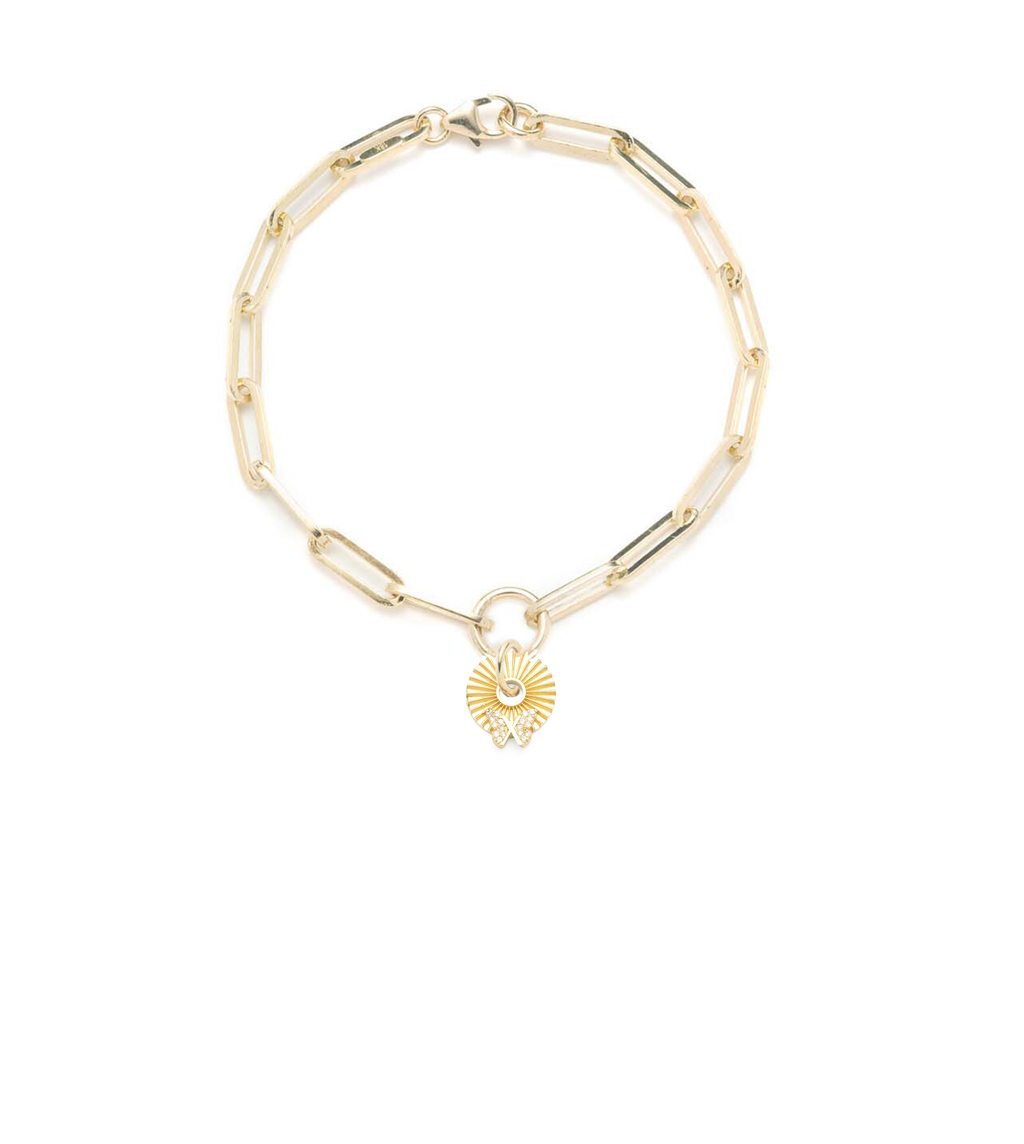 Butterfly - Reverie : Gold Symbol Disk Classic Fob Clip Chain Bracelet view 1