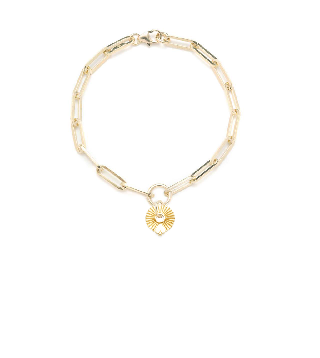 Spade - Reverie : Gold Symbol Disk Classic Fob Clip Chain Bracelet view 1