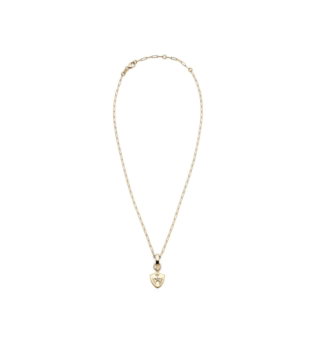 18K Yellow Gold Per Aspera Ad Astra - Dream : Super Fine Clip Slide Crest Necklace – FoundRae