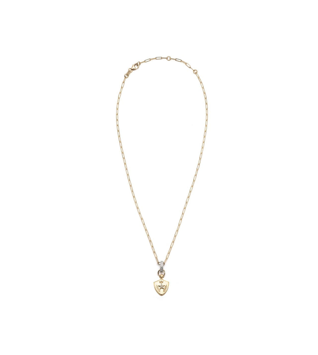 18K Yellow Gold Per Aspera Ad Astra - Dream : Super Fine Clip Slide Crest Necklace – FoundRae