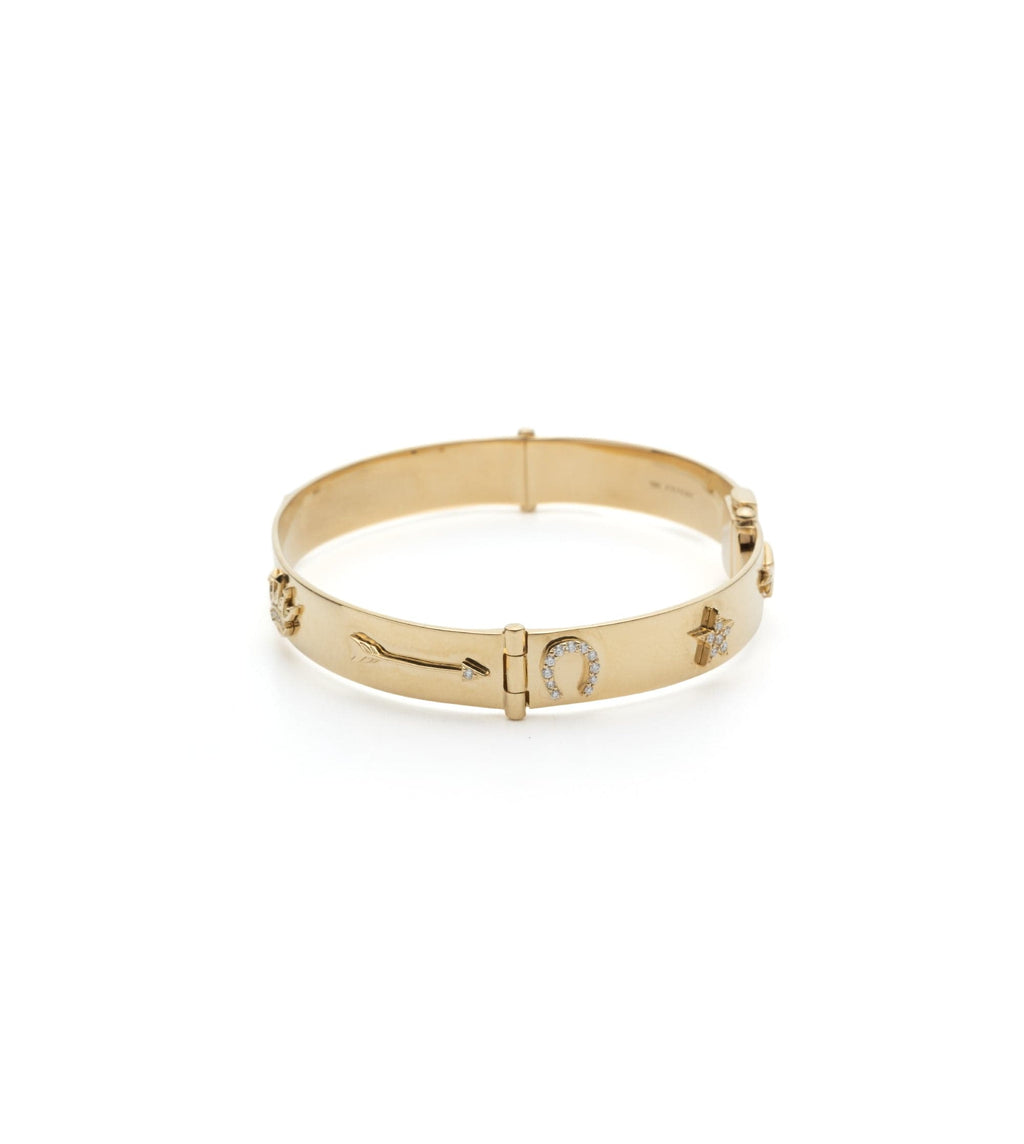 18K Yellow Gold Symbols Classic Triptych Bangle – FoundRae